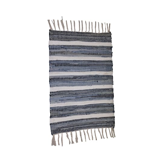 Blue & White Striped Chindi Rug by Ashland